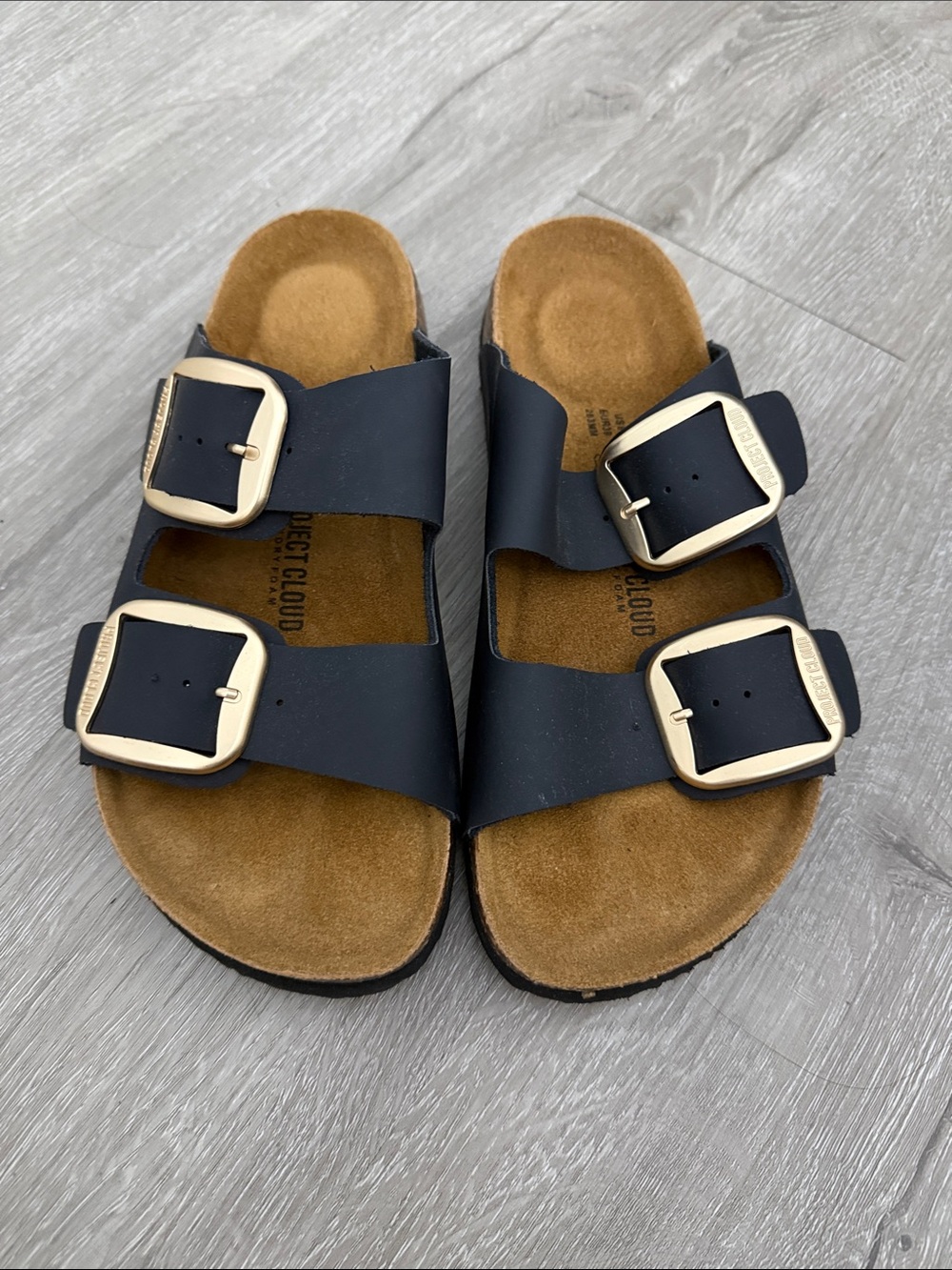 Project Cloud Women’s Leather Cork Sandals, Size 8